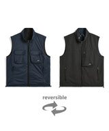 TAION Non Down Mountain Reversible W-Zip Vest Dark Navy / Black