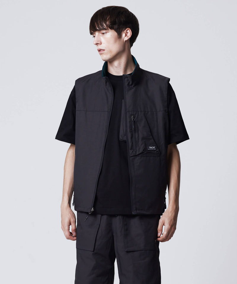 TAION Non Down Mountain Reversible W-Zip Vest Dark Navy / Black