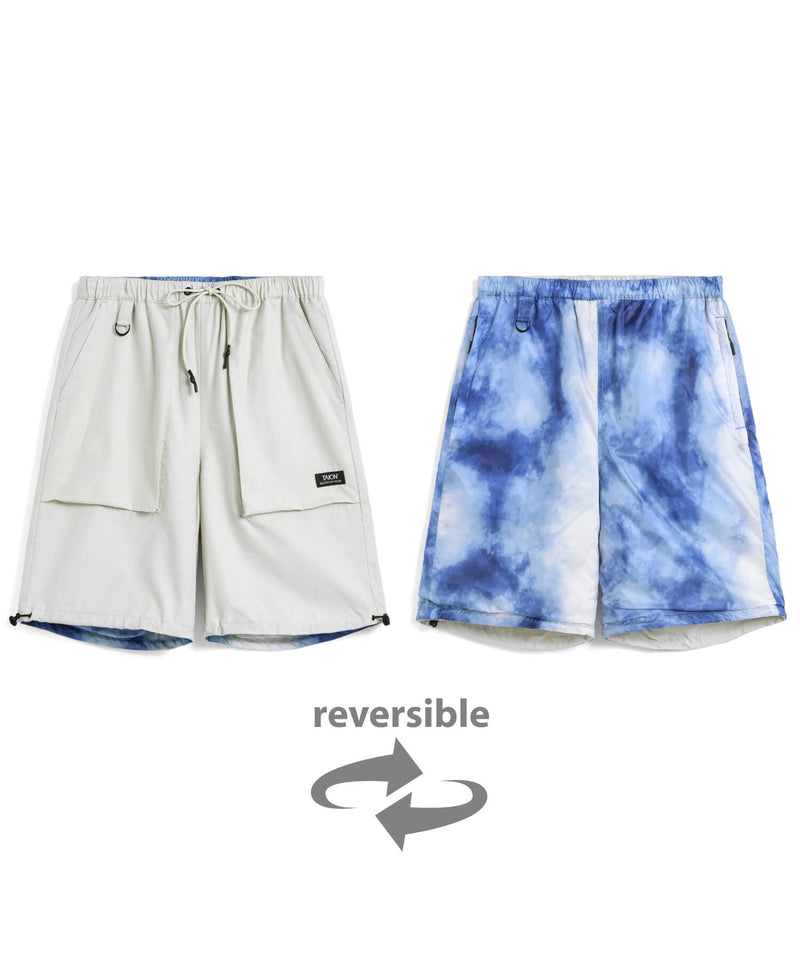 TAION Non Down Mountain Reversible Shorts Sky-Tie Dye / Ice Gray