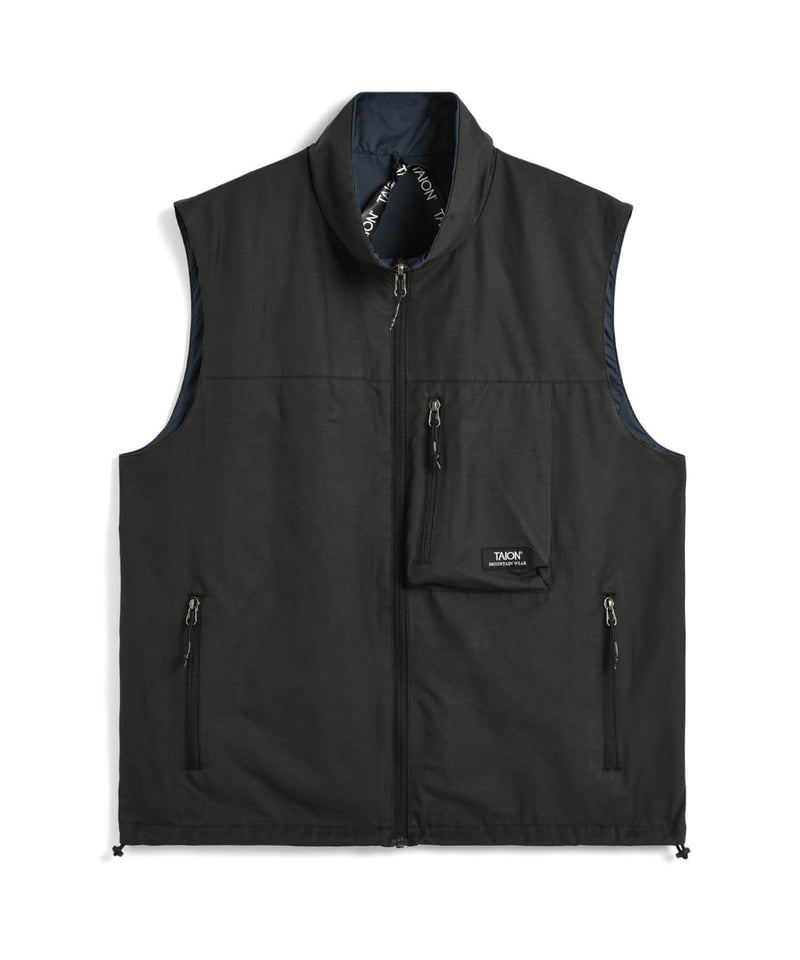 TAION Non Down Mountain Reversible W-Zip Vest Dark Navy / Black