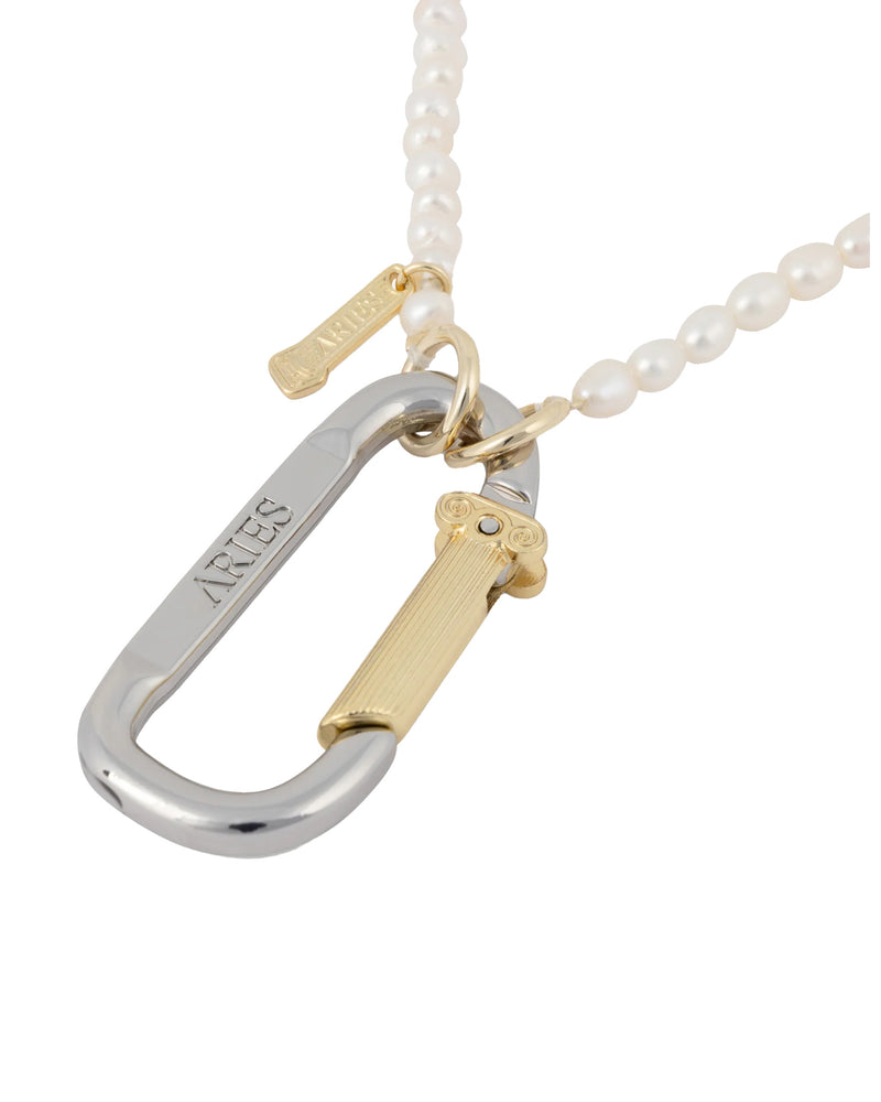 ARIES Mini Carabiner Pearl Necklace