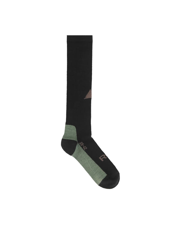 ROA Hiking Logo Wool High Socks Black