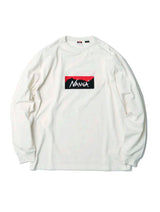 NANGA Eco Hybrid Box Logo L/S Tee White