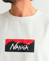 NANGA Eco Hybrid Box Logo L/S Tee White