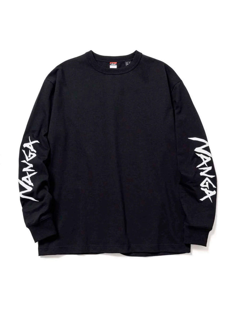 NANGA Eco Hybrid SLV Logo L/S Tee Black