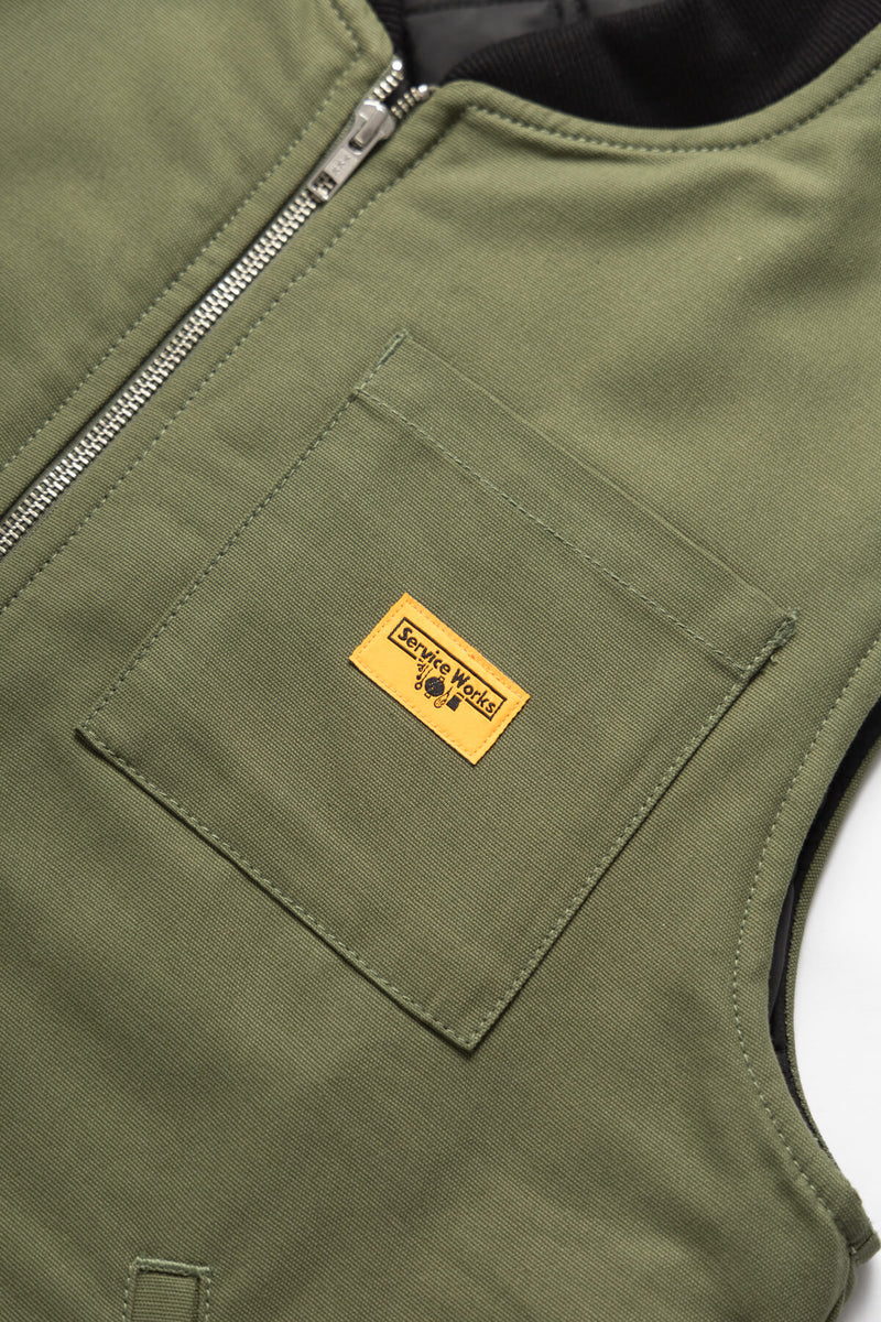 SERVICE WORKS Padded Work Vest Jacke Olive