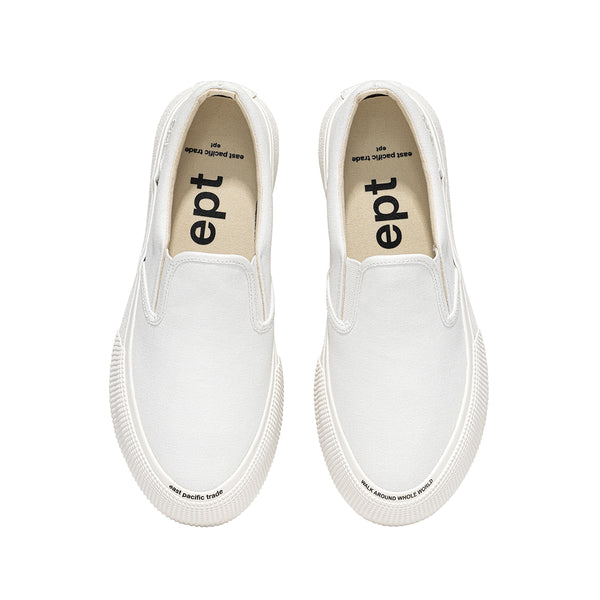 EPT Slip On Canvas White Sneakers