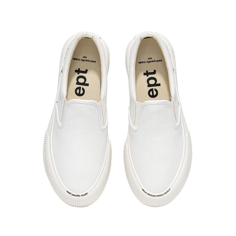 EPT Slip On Canvas White Sneakers