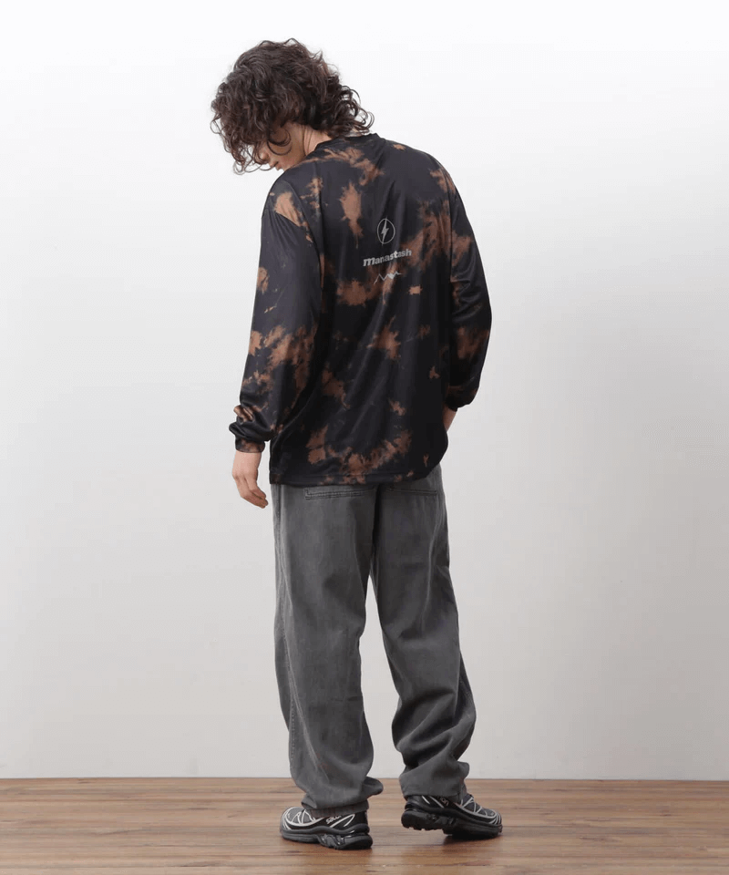MANASTASH Tie Dye L/S Top Black