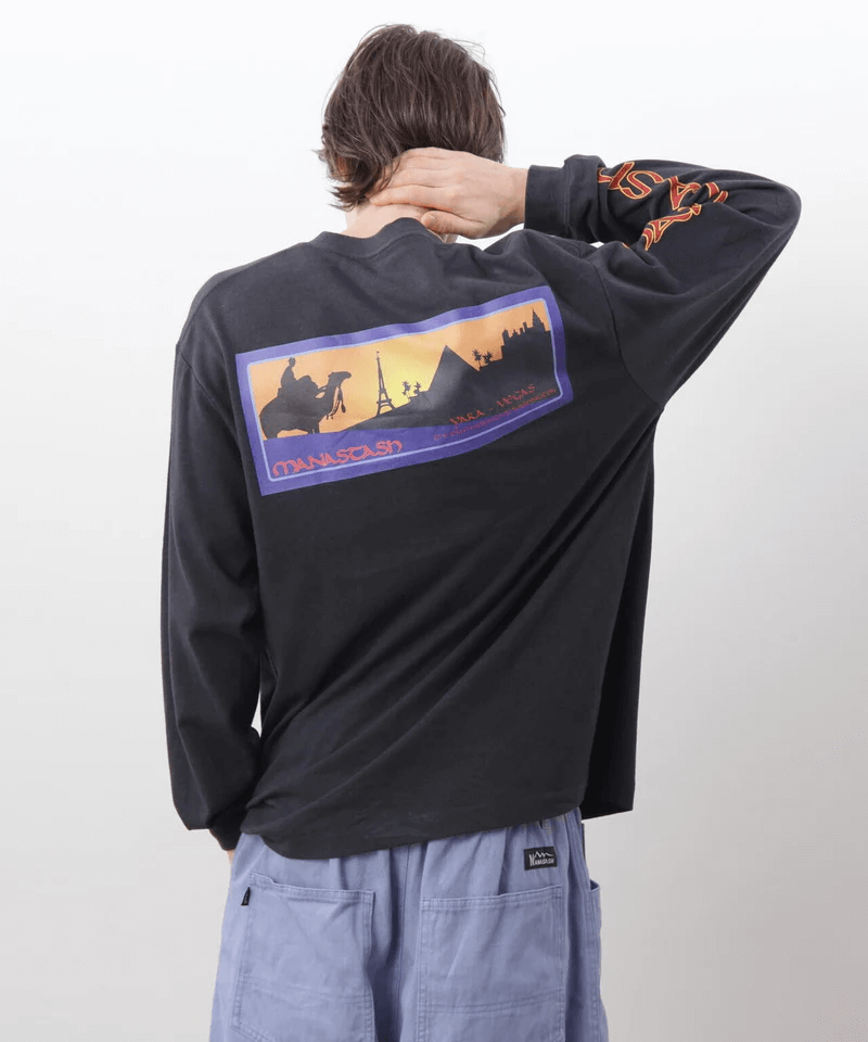 MANASTASH Hemp L/S Tee Yaka-Vegas Black